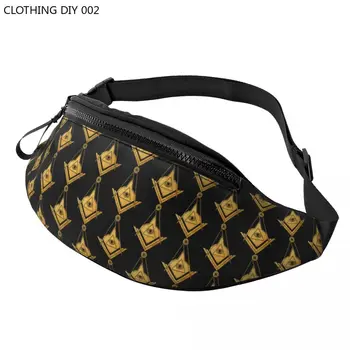 Златен масонски символ Фани Pack Жени Мъже Мода Масонството Crossbody талия чанта за къмпинг колоездене телефон пари торбичка