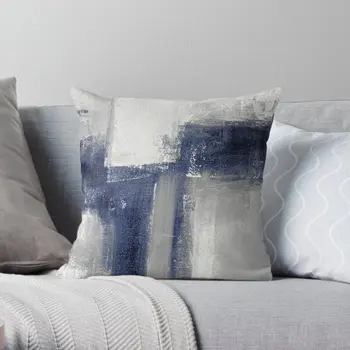 Класически син абстрактен печат хвърлят възглавница покритие мода диван талията комфорт мек дом мода възглавници не включват едната страна
