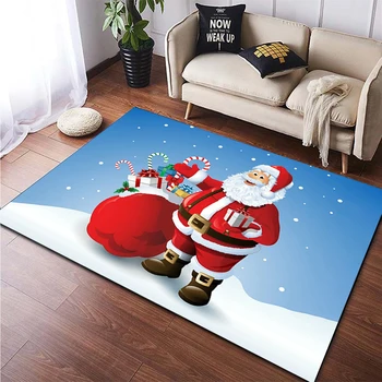 Коледа HD печатна площ голям килим, килим за хол спалня диван декорация, нехлъзгащи се подови постелки Дропшипинг Alfombras