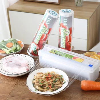 Кухненски аксесоари Прилепващо филмово чекмедже за храна Пластмасова обвивка Нетоксична кухненска обвивка Организатор Кухненска кутия за съхранение