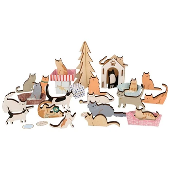 Куче Адвент календар куфар, сладко животно Wood-Land Адвент календар Коледа празничен календар Коледа изненада подарък лесен за използване