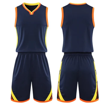 Лято 2023 Мъжки баскетболни униформи Костюми Персонализиран персонализиран печат Младежки отбор Клуб Баскетбол Джърси комплект плюс размер облекло