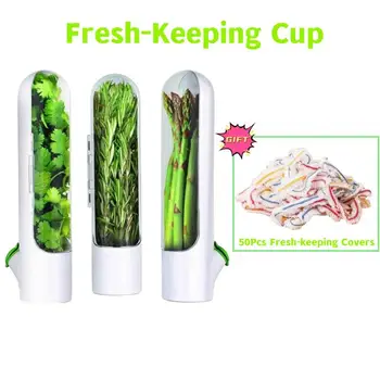 Многофункционален контейнер за съхранение на билки Хладилник Vanilla Fresh Herb Keeper Плодов зеленчук Crisper Прибор за съхранение Кухненски инструмент