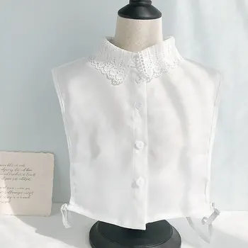 Мода Дамска дантелена риза Фалшива яка ревера риза фалшива яка Подвижна яка блуза Потник пуловер Дрехи аксесоари
