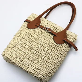 Мода куха слама рамо чанта лято тъкани ратан чанти за жени дизайнер чанта Бали плаж чанти и чанти купувач мъкна