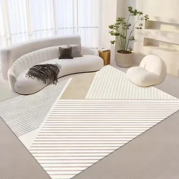 Модерен прост килим за всекидневна с голяма площ Удобен неплъзгащ се красив килим за спалня Свеж елегантен диван Холна маса Килими за легло