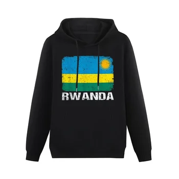Мъже Жени Качулки Руанда Флаг Руанда Карта на страната Качулка пуловер с качулка хип-хоп суитчър памук унисекс