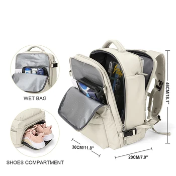 Мъже пътуване раница USB голям капацитет 17inch лаптоп жени против кражба водоустойчив самолет за пътуване с обувки джоб рамо чанта