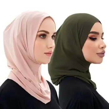 Мюсюлмански жени тюрбан вътрешна шапка хиджаби ислямски коса покритие главата шал обвивка шал ислямски арабски облекло