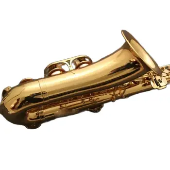 Най-добро качество T-901 саксофон тенор подкрепа златен ключ тенор B плосък музикален инструмент саксофон с мундщук професионален