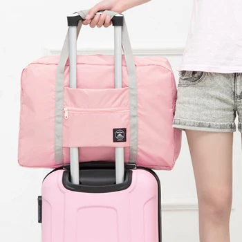 Найлон багаж организатор водоустойчив сгъваема преносима чанта голям капацитет лек плътен цвят за жени мъже за пътуване