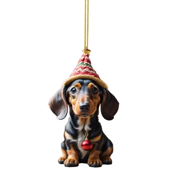 Нова смешна украса за коледно дърво за кучета Коледна украса на дакел