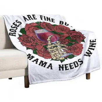 Новите рози са добре, но мама се нуждае от вино хвърлят одеяло Лятно одеяло манга пълнени одеяла ретро одеяла