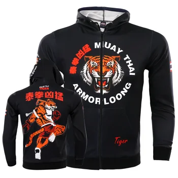 Ново тренировъчно облекло Тайландски бокс тигър мъжки качулка мода пролетни спортове борба качулка палто
