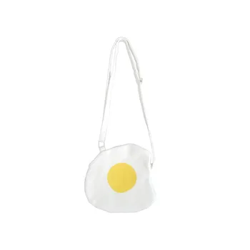 Платно рамо чанти за жени Kawaii поширани яйце пакет сладък карикатура пратеник чанта портмонета и чанти Crossbody чанта чанти