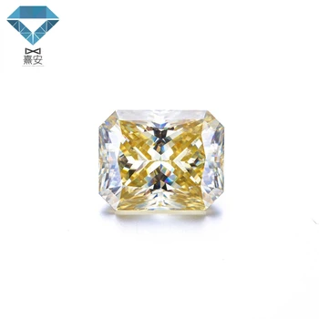Правоъгълен оригинален цвят Жълт Moissanite 123 карата Специална форма Moissanite жълт диамант хлабав камък