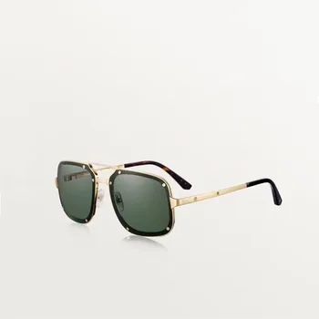 Продава Правоъгълник без рамки Слънчеви очила Мъже Малки очила Жени Метално злато Цветни нюанси Слънчеви очила Марка Дизайн Uv400 Без рамки