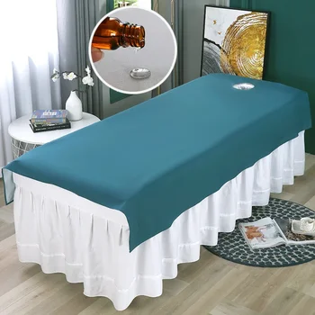 Салон за красота Масаж легло лист водоустойчив масло доказателство кърпа одеяло миещи се спа клубна къща посветен плосък легло лист с дупки