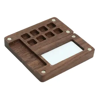 Смесителна палитра Преносими мулти-решетки Дървена кутия за боя Идеална акварелна палитра за домашно пътуване на открито