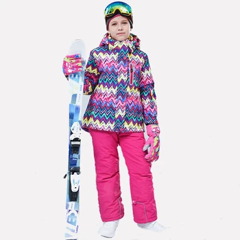 Сноуборд Ски ски костюми за деца Термо момчета Сноуборд якета и панталони комплекти Открит спорт памук момичета сняг костюми