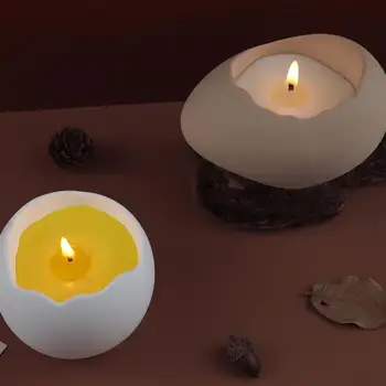 Счупено яйце форма свещ силиконова форма DIY ръчно изработени ароматерапия яйце свещ чаша епоксидна смола мазилка мухъл Начало занаятчийска декорация