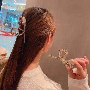 темперамент перла слънце цвете момичета хващане клип геометрични улов клип метална коса нокът корейски стил щипка за коса женски акула клип