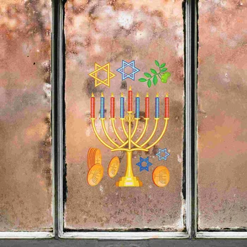 Фестивал декоративни Ханука тема прилепване прозорец прилепване Ханука прозорец прилепва Ханука Decal за дома декор парти прозорец