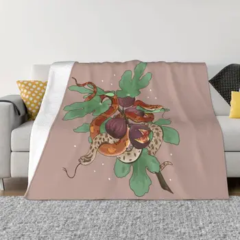Царевична змия и хогноза змия със смокини хвърлят одеяло легло каре ретро тежки одеяла
