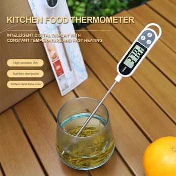  Цифров хранителен термометър сонда незабавно четене вода мляко масло течност темпераурен сензор метър точен лесен за използване кухненски инструменти