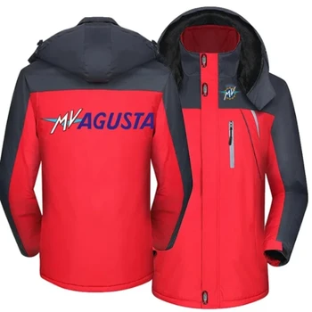 NEW зимно яке мъже за AGUSTA ветровка ветровка водоустойчив водоустойчив сгъстяване руно връхни дрехи Outdoorsports палто