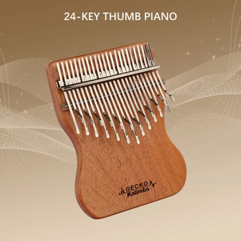 Thumb Piano 24-Key Wooden Thumb Piano Mini Portable Beginner Entry Keyboard Instrument Пълен набор от аксесоари
