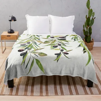 маслинова клонка акварел хвърлят одеяло лято топла зима спален чувал тежки одеяла