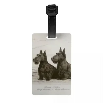 Реколта шотландски териер куче багаж етикет Scottie домашен любимец любовник пътуване чанта куфар поверителност капак ID етикет
